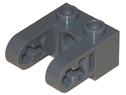 Brick 1 x 2 with Hole and Dual Liftarm Dark Bluish Grey Lego 85943 x2 Technic 