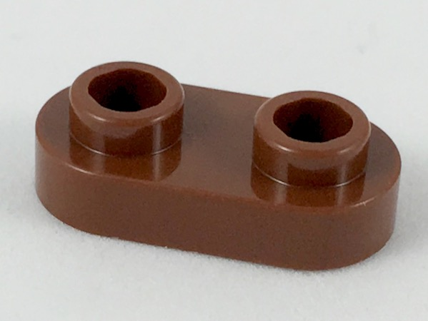 Lego 4x Flat Modified Plate Rounded 1x2 2 Hole Studs Dark Grey 35480 New 