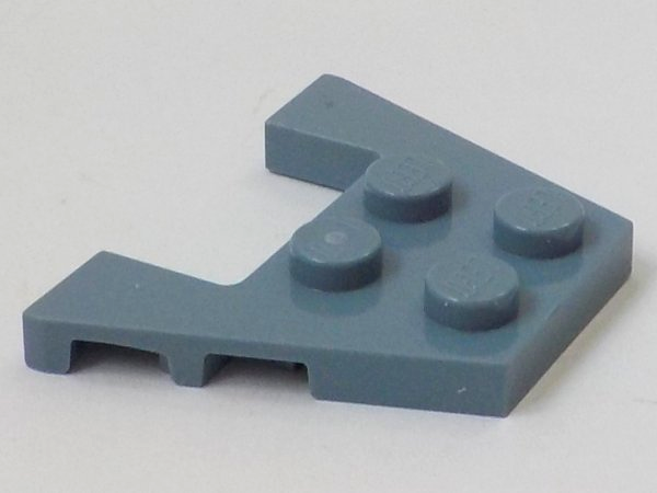 Lego 4x Aile Wedge plate 3x4 stud notches gris foncé/dark bluish gray 48183 NEUF 