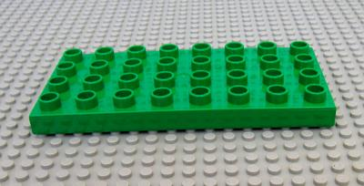 2x Bauplatte 4 x 8-32 d' LEGO Duplo foncé-Gris-plaque