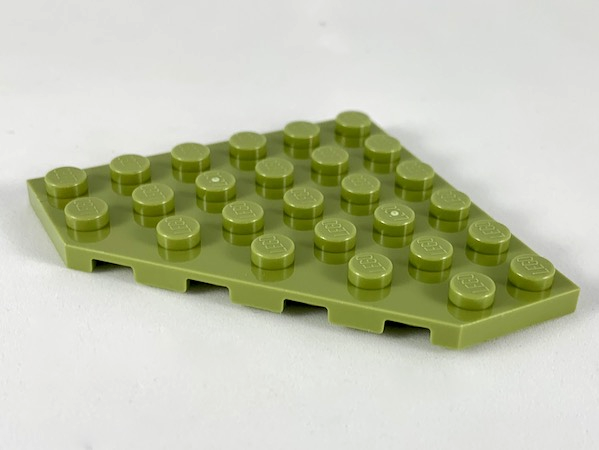 LEGO LOT 10 X WEDGE PLATE 6X6 CUT CORNER GREEN OLIVE  REF 6106 6272101  *NEUF* 