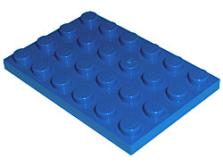 4x Platte Flach 4x6 6x4 Blau/Blau 3032 Neu Lego 