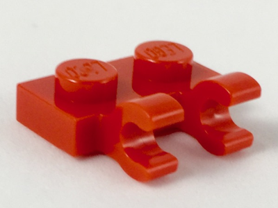 Lego 4x Plate Modified 1x2 Clips Horizontal marron foncé/dark brown 60470b NEUF 