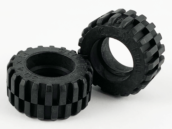 Band Around Center of Tread LEGO 20 Black Tires Wheels Offset Tread