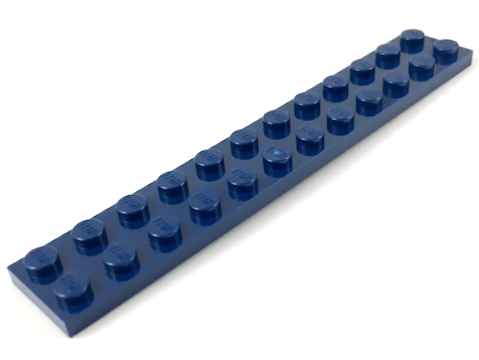 4 x LEGO® 2445 Basic-Bausteine 2x12 Noppen flach in schwarz Neuware 
