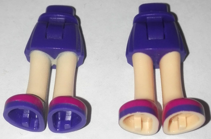 Mini Doll Hips and Skirt, Light Nougat Legs and Dark Purple