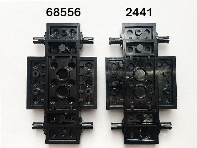LEGO: Pack of 2 Black 4 X 7 Vehicle / Car Chassis Plate 2441 NEW. 