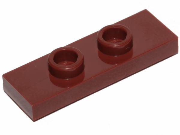 Lego 4x Plate Modified 1x3 2 Studs Double Jumper marron/reddish brown 34103 NEUF