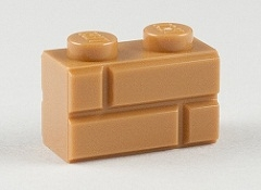 New Lego 8 Tan Brick Modified 1 x 2 with Masonry Profile 98283 