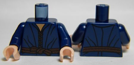 LEGO NEW MINIFIGURE TORSO DARK BLUE ADMIRAL NORRINGTON WITH FLESH HANDS 