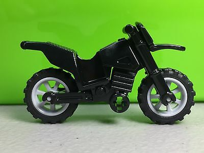 Lego Blue Motorcycle Dirt Bike with Black Chassis Gray Wheels Motorbike  Scooter