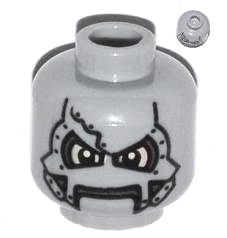 Minifigure, Head Alien Metal Mask with Eye Holes, Mouth Slit, and