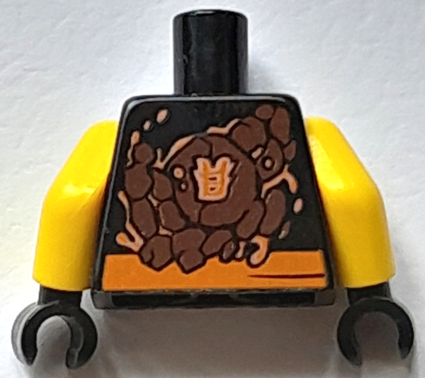 Torso Breaking Rocks and Orange Sash Pattern (Earth Ninja