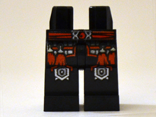 Hips and Legs with Red Sash Belt, Silver Thigh Armor with