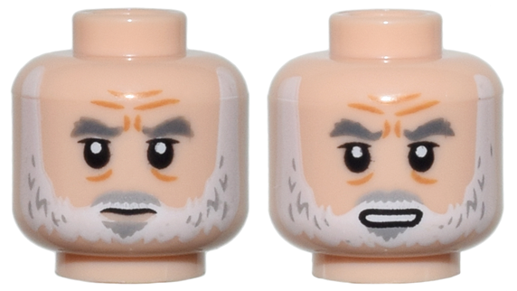 Minifigure, Head Dual Sided Child Reddish Brown Eyebrows
