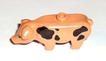 Pig with Black Eyes and Spots and White Pupils Pattern