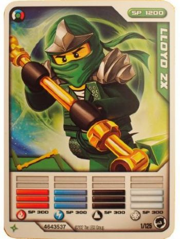 NINJAGO Masters of Spinjitzu Deck #2 Game Card 1 - Lloyd ZX 
