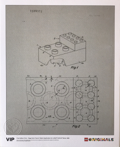First Print - from French Patent Application for LEGO DUPLO Brick, 1968 : Gear BrickLink