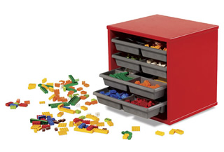 4pcs. LEGO System organisateur de boîte de tri 12.59x7.87x3.14 pouces  empilable rangeable bâtiment construction case rouge bleu vintage 60s70s -   France