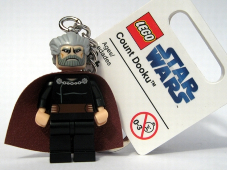 STAR WARS RETIRED LEGO KEY CHAIN WHITE TAG COUNT DOOKU  # 852549 NEW