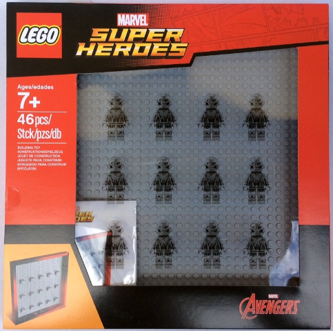 Display case frame for Lego Marvel Superheroes Logo Red Minifig Minifigures 25cm 