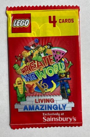50 new packs=200 cards Sainsbury's Lego cards create the world living amazingly 