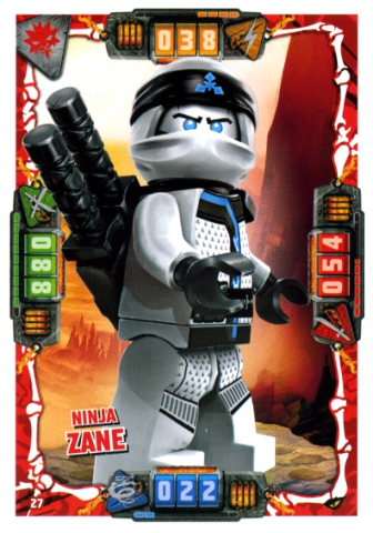 Lego Ninjago série 4 TCG cartes de collection carte Nº 27 Ninja Zane