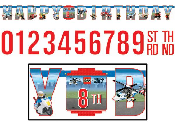 Party Jumbo Letter Birthday Banner Kit, City Police