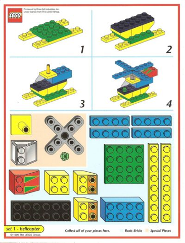 Creator Board Game Model Card Red Border Set 1 Helicopter