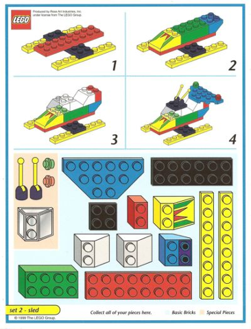 Creator Board Game Model Card Blue Border Set 2 Sled
