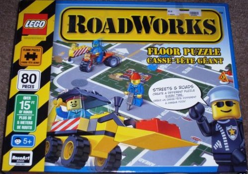 RoseArt Floor Puzzle, LEGO RoadWorks, 80 Pieces