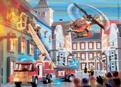 Ravensburger, City Fire in Town Puzzle (includes minifigure and LEGO elements)
