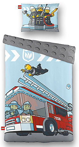 Bedding, Duvet Cover and Pillowcase (140 x 200 cm) - City Fire Truck