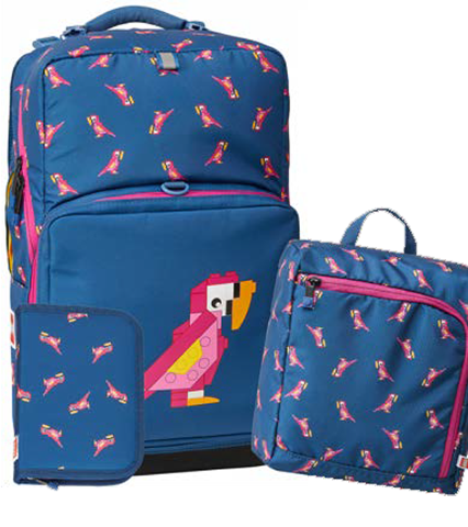 Backpack Set with Pencil Case and Attachable Gym Bag - Parrot