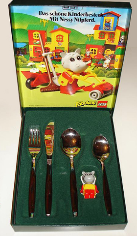 Cutlery Set BSF Kinderbesteck mit Nessy Nilpferd (Fabuland Hannah Hippopotamus)