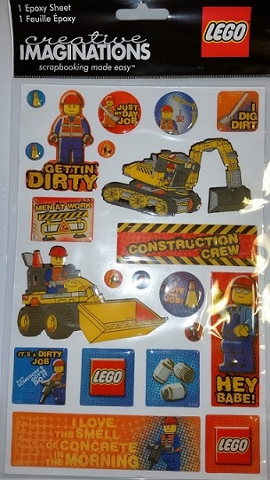 Sticker Sheet, City Construction, Epoxy, Sheet of 21 Stickers
