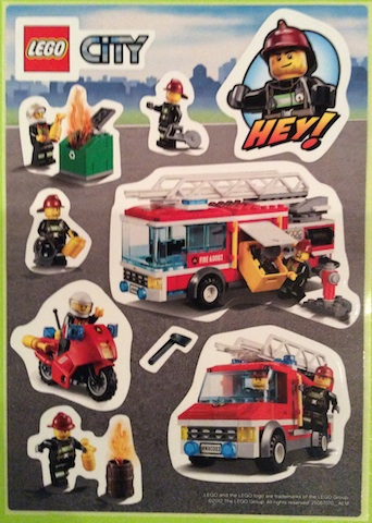 Sticker Sheet, City Fire, Sheet of 9 Stickers