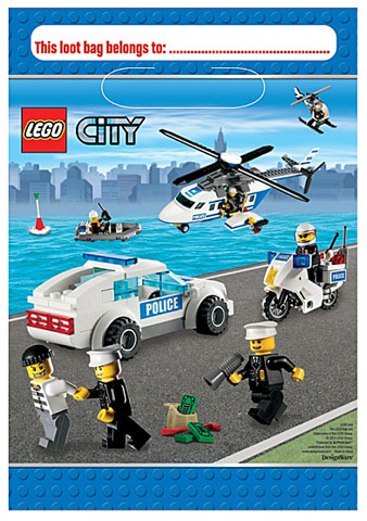 Party Loot Bags City Police, Set of 8