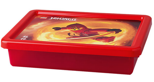 Storage Box, NINJAGO - Trans-Red with Red Lid, Small (4092)