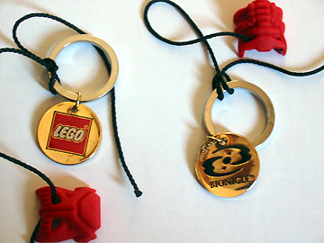 Bionicle Key Chain 3 Virtues Logo / LEGO Logo - comes with red Krana mask