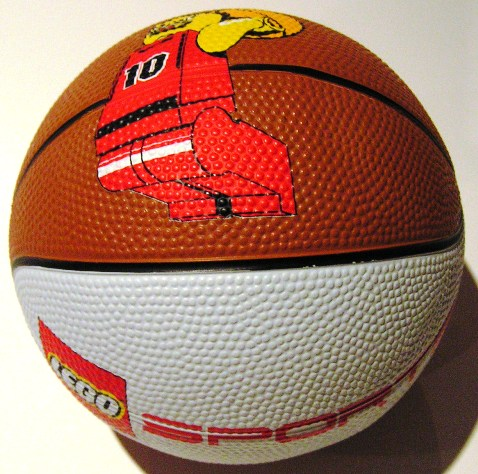 Ball, Inflatable Basketball, Large (9 in. dia.) - LEGO Sports and Slam Dunking Minifigure Pattern