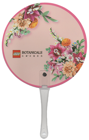 Hand Fan - Botanicals Bright Pink (Chinese)