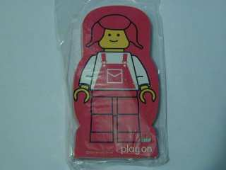 Memo Pad Minifigure - (B) Red Pigtails, Overalls