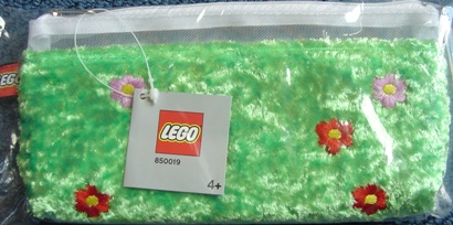 Pencil Case, Lime, Crushed Velvet with Flowers