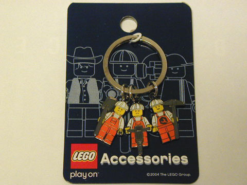 Minifigures Metal Key Chain - Construction Workers (Orange)