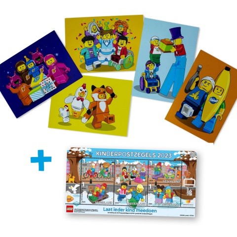 Postcard & Stamp Set - Kinderpostzegels 2023 - 5 Postcards with Sheet of 5 Stamps