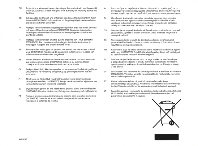 Paper Information Note, Environmental Warning Leaflet