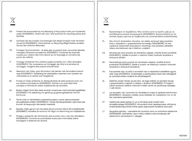 Paper Information Note, Environmental Warning Leaflet