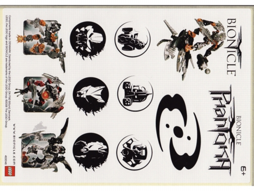 Sticker Sheet, Bionicle Phantoka Theme, Sheet of 12 Stickers