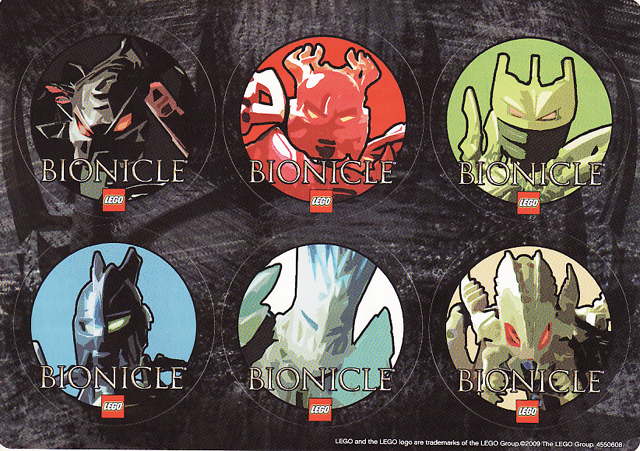 Sticker Sheet, Bionicle Glatorian Theme, Sheet of 6 Stickers